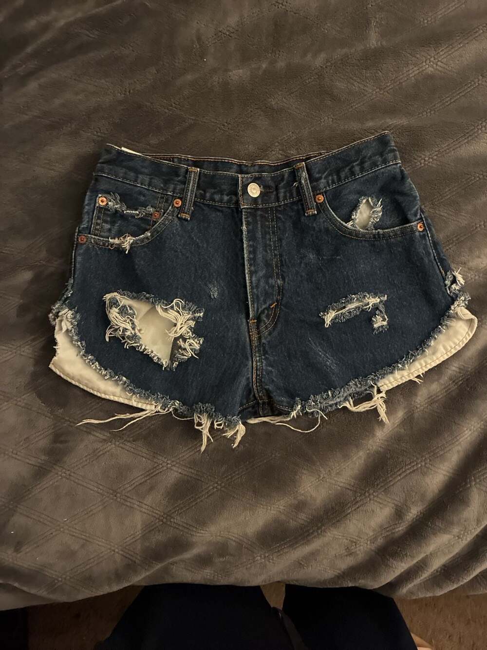 Levi's 517 Distressed Cut-Off Denim Shorts